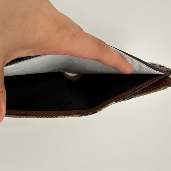 NEW Burberry Tri-Fold Lila Wallet Grainy Calfskin Vintage Check - Picture 9 of 9